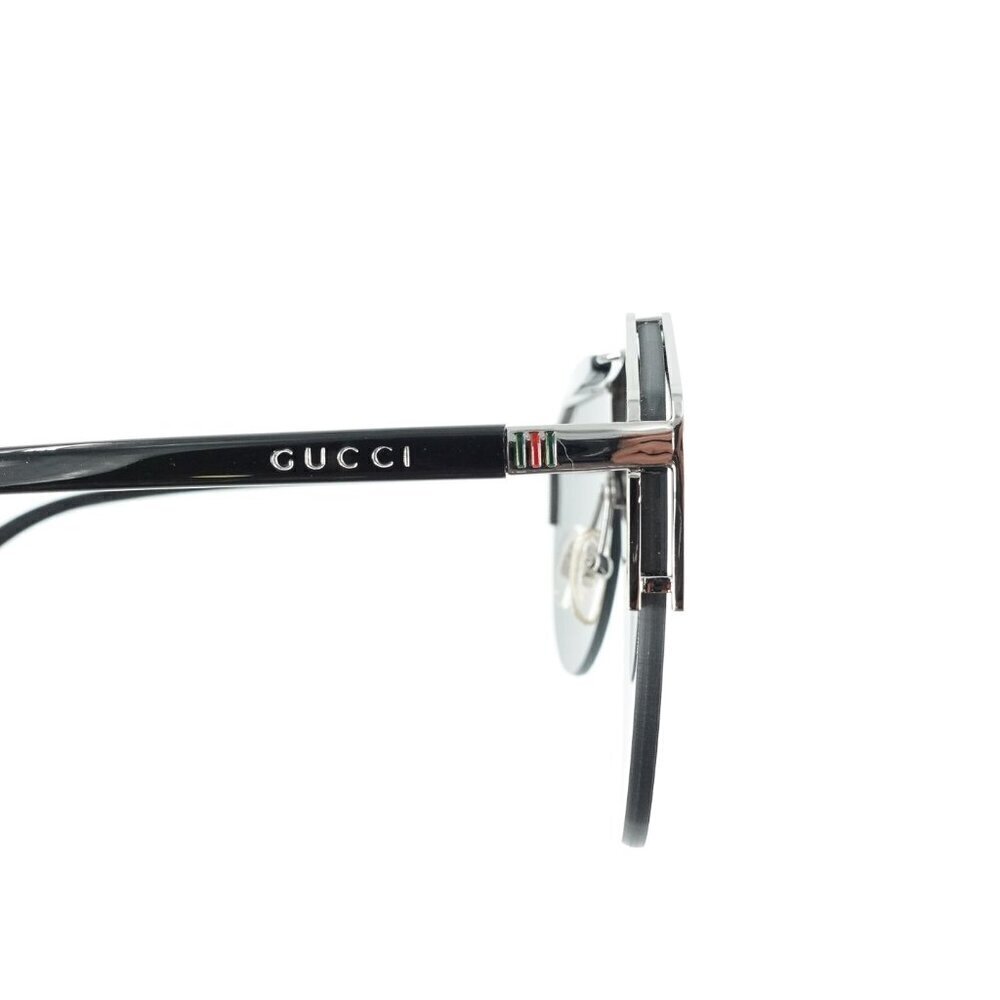 Gucci GG0584 Shield Sunglasses Silver Black OS - Picture 7 of 16